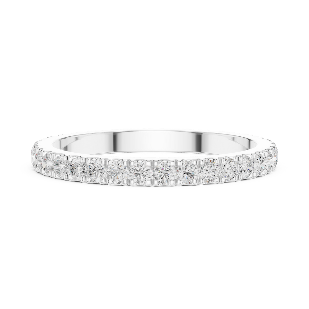 Minimalist Diamond Eternity Wedding Band Ring