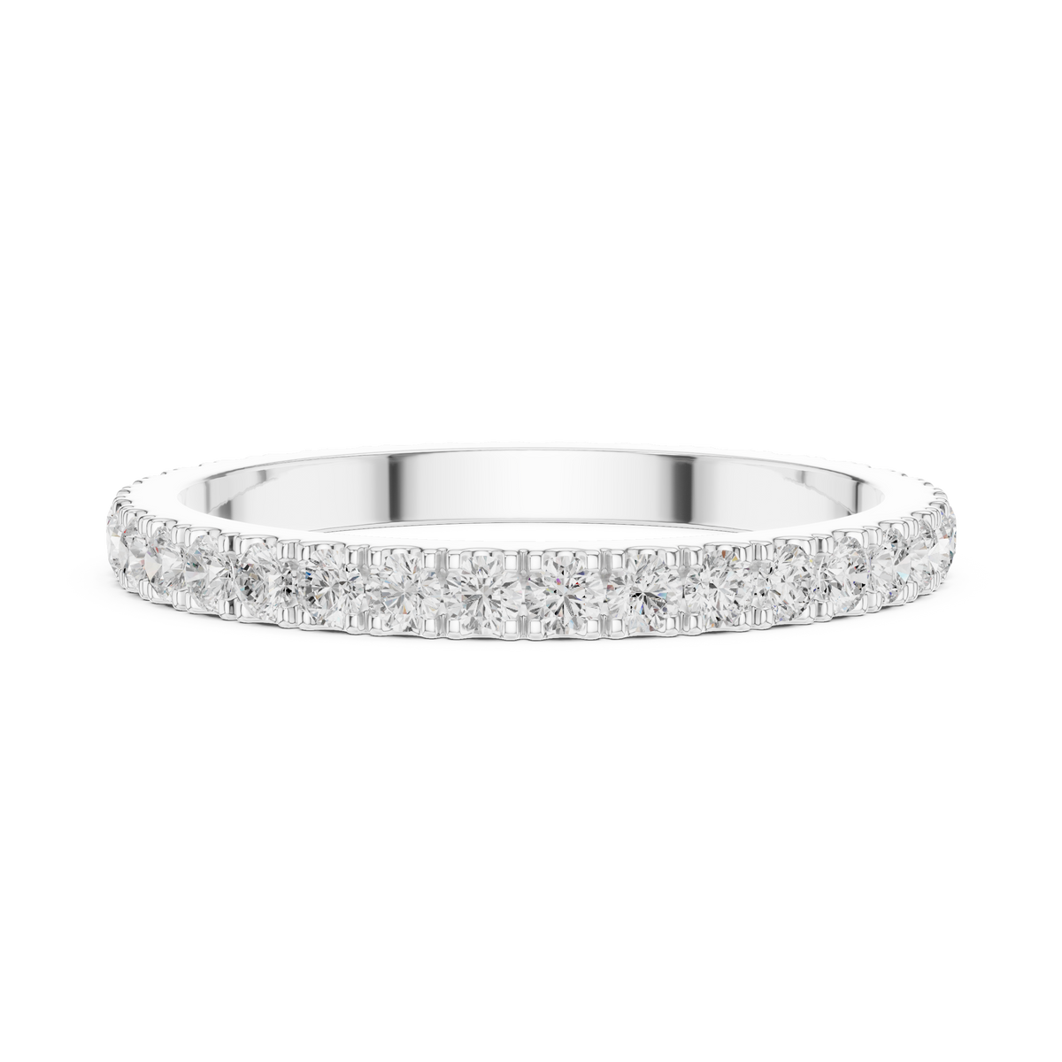 Minimalist Diamond Eternity Wedding Band Ring – view 4 of 12, lab grown diamond band | Jewelix Atelier
