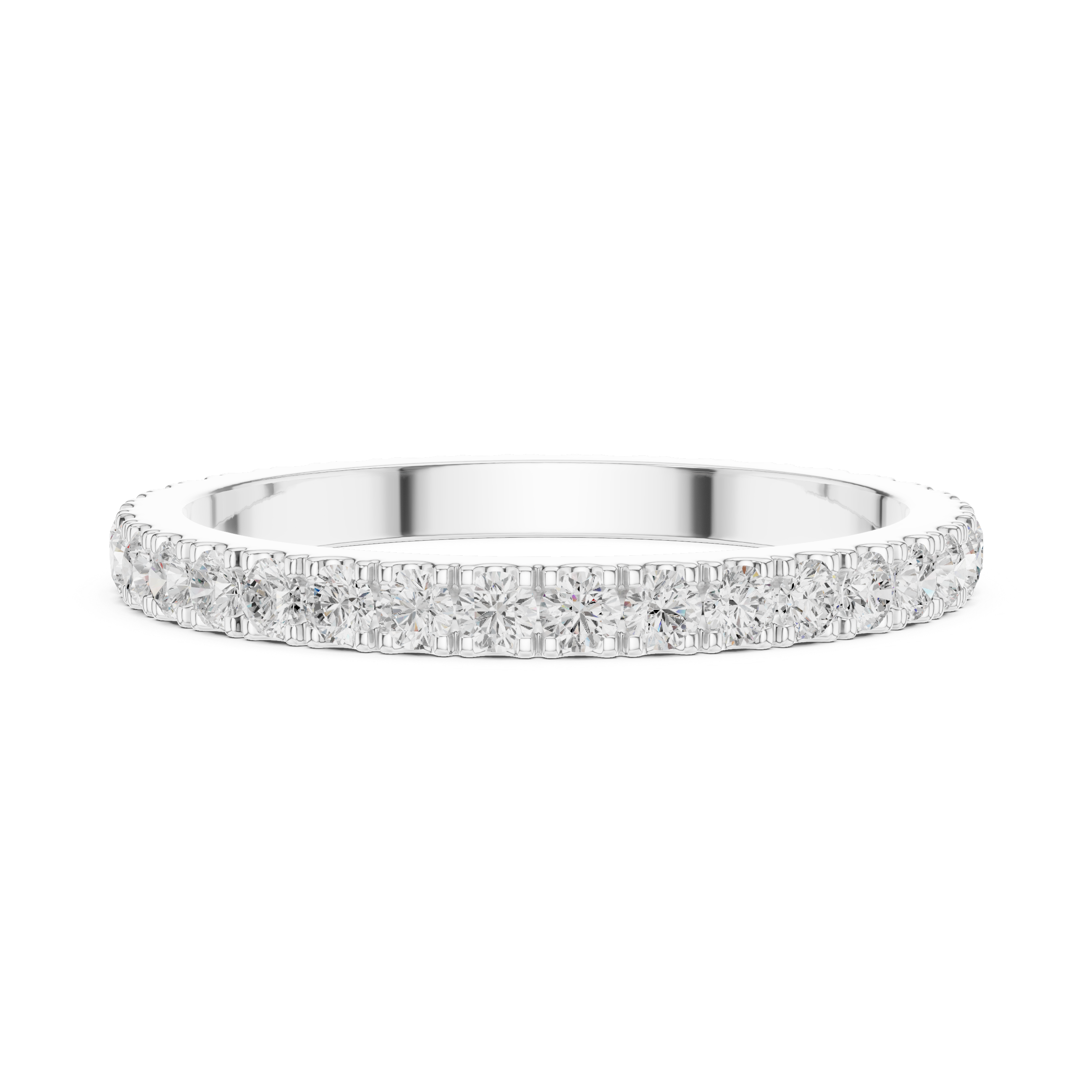 Minimalist Diamond Eternity Wedding Band Ring