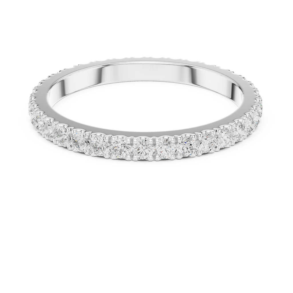 Minimalist Diamond Eternity Wedding Band Ring