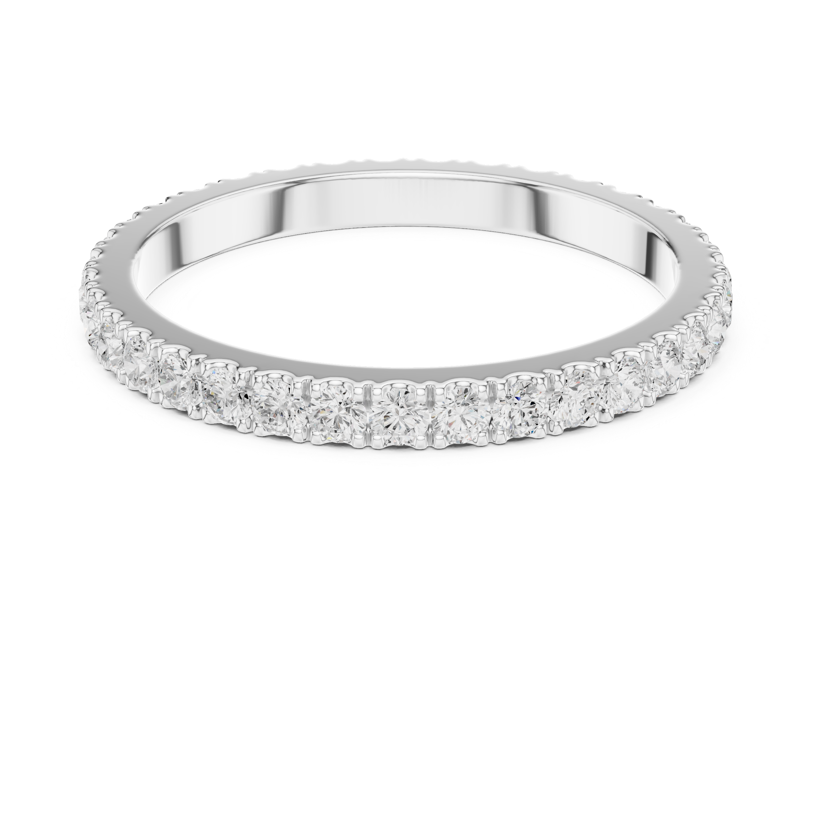 Minimalist Diamond Eternity Wedding Band Ring