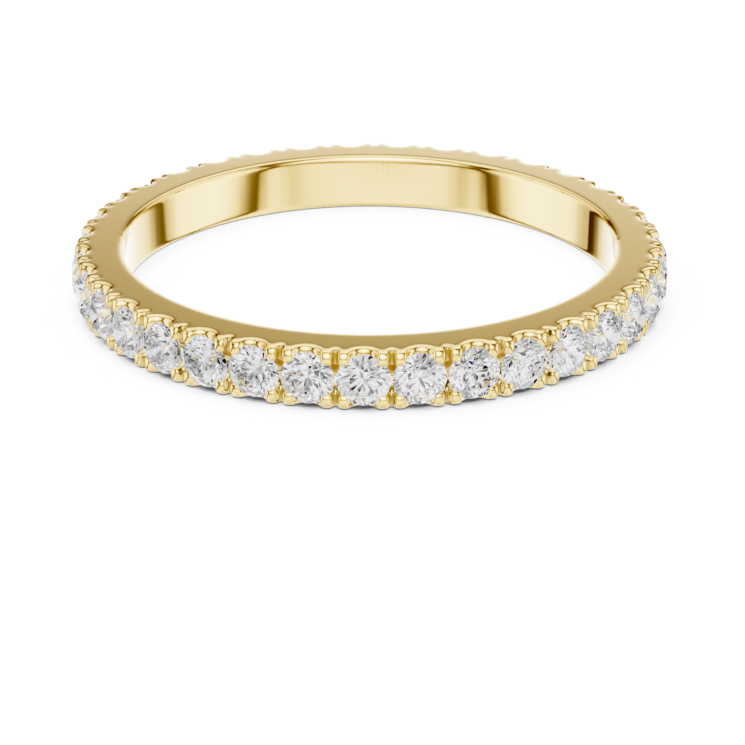 Minimalist Diamond Eternity Wedding Band Ring