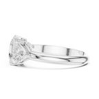 Three Stone Asscher & Trillion Cut Diamond Engagement Ring