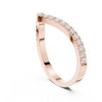 Chevron Diamond Wedding Band Ring in Rose Gold
