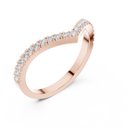 Chevron Diamond Wedding Band Ring in Rose Gold