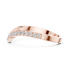 Chevron Diamond Wedding Band Ring in Rose Gold