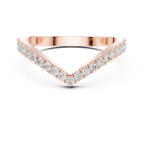 Chevron Diamond Wedding Band Ring in Rose Gold