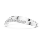 Chevron Diamond Wedding Band Ring in Rose Gold