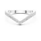 Chevron Diamond Wedding Band Ring in Rose Gold