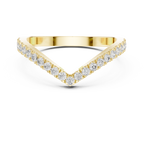 Chevron Diamond Wedding Band Ring in Rose Gold