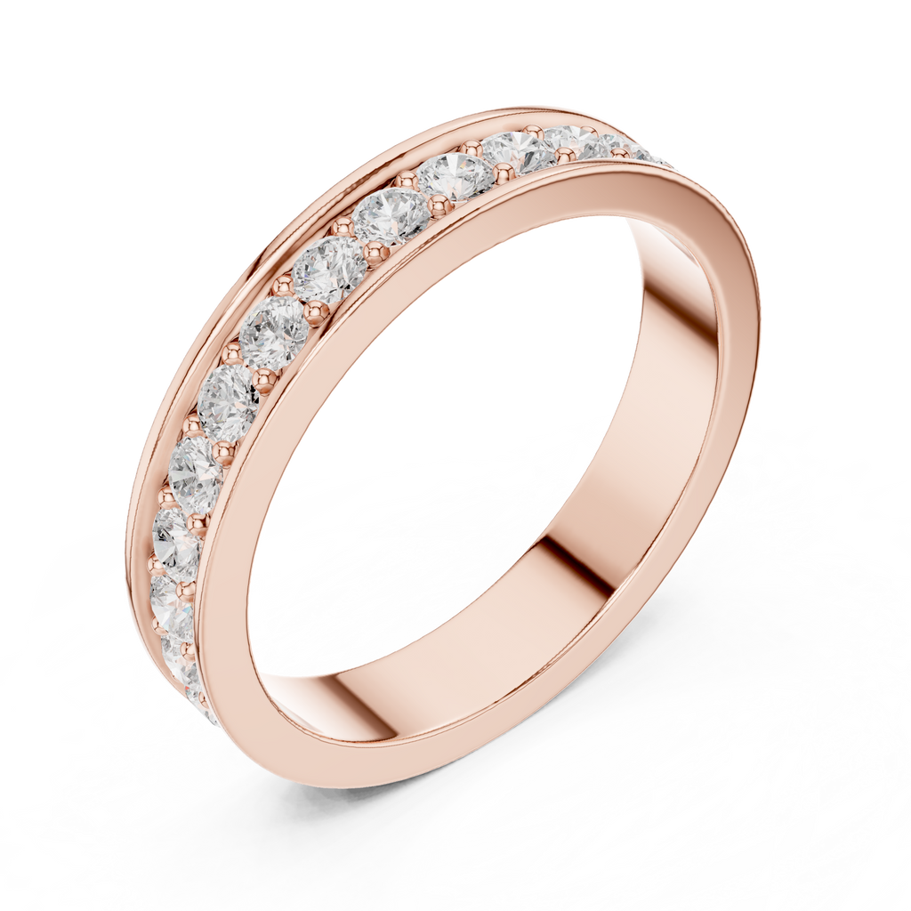 Channel Set Diamond Eternity Wedding Band in Rose Gold