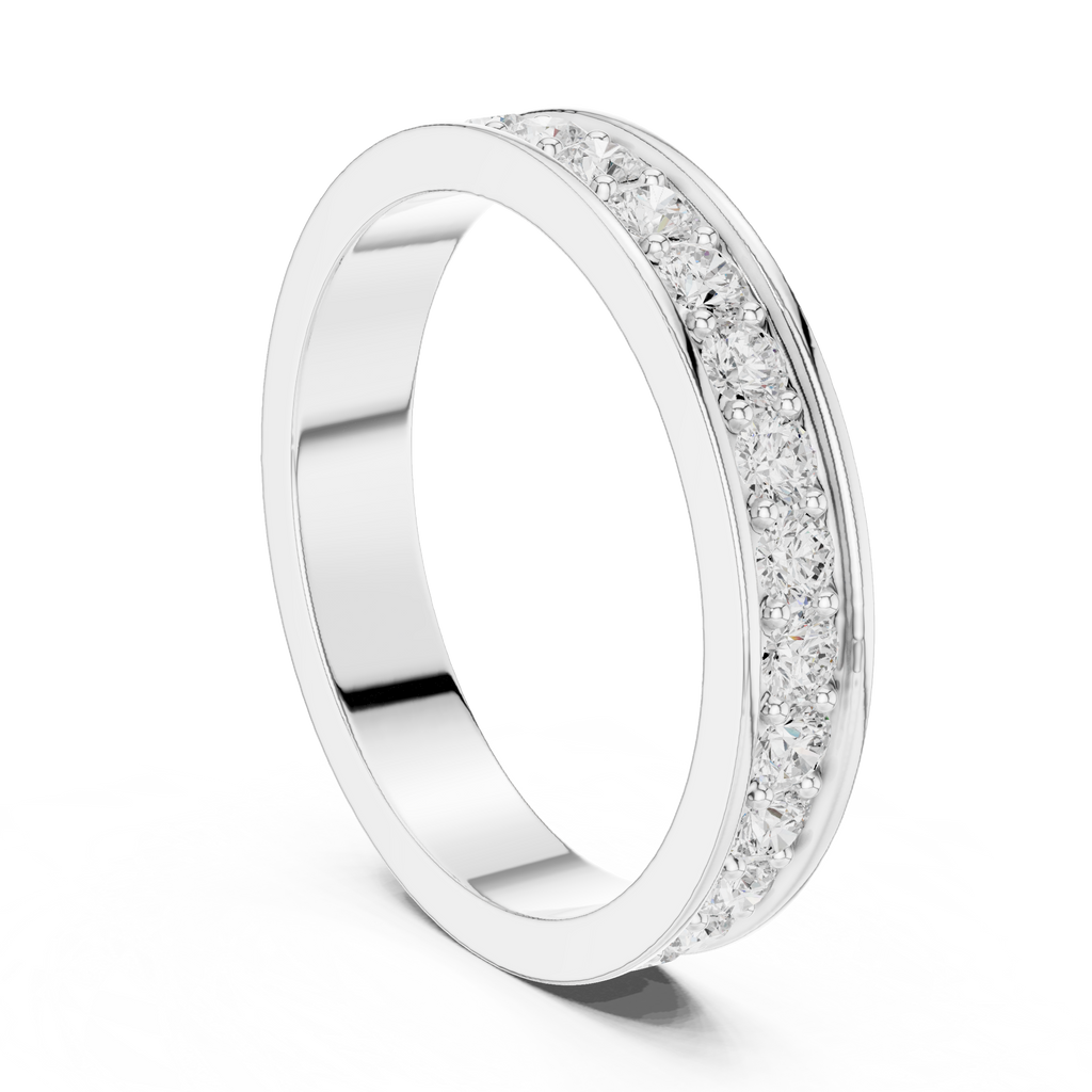 Channel Set Diamond Eternity Wedding Band in Rose Gold