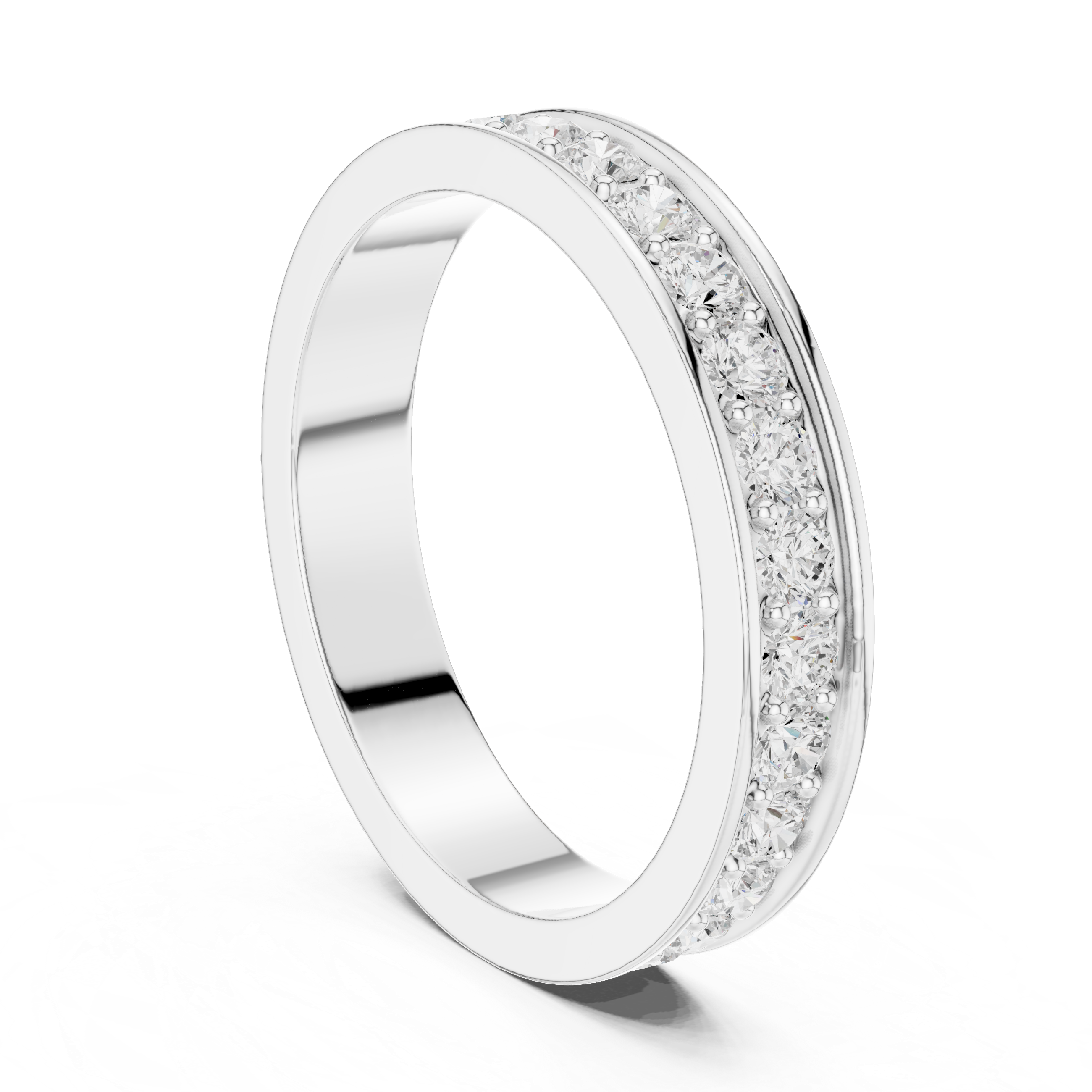 Channel Set Diamond Eternity Wedding Band in Rose Gold