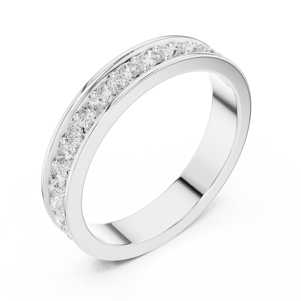 Channel Set Diamond Eternity Wedding Band in Rose Gold