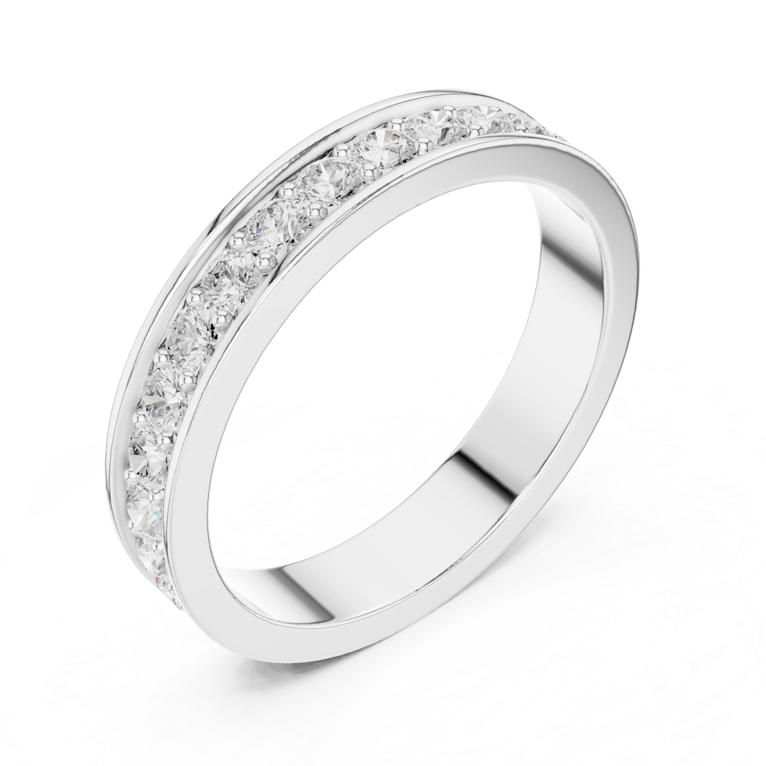 Channel Set Diamond Eternity Wedding Band in Rose Gold