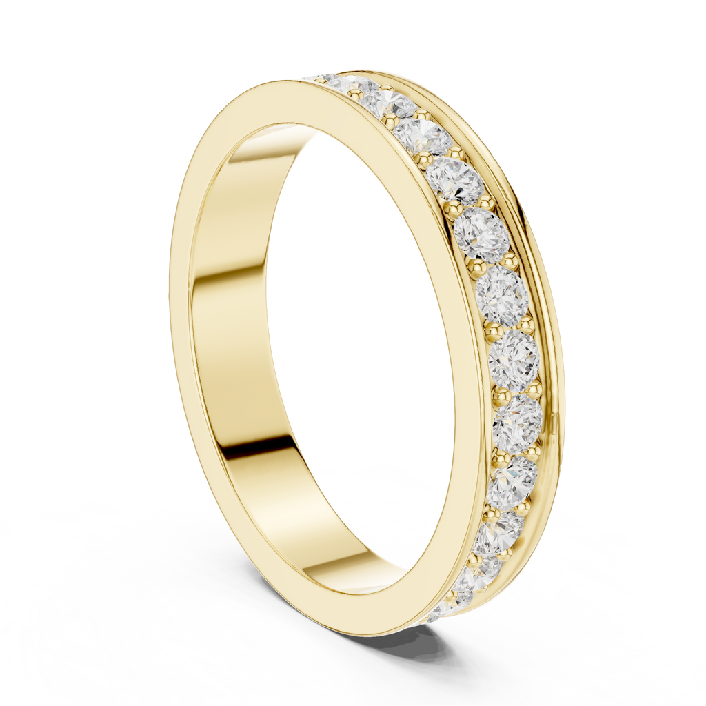 Channel Set Diamond Eternity Wedding Band in Rose Gold