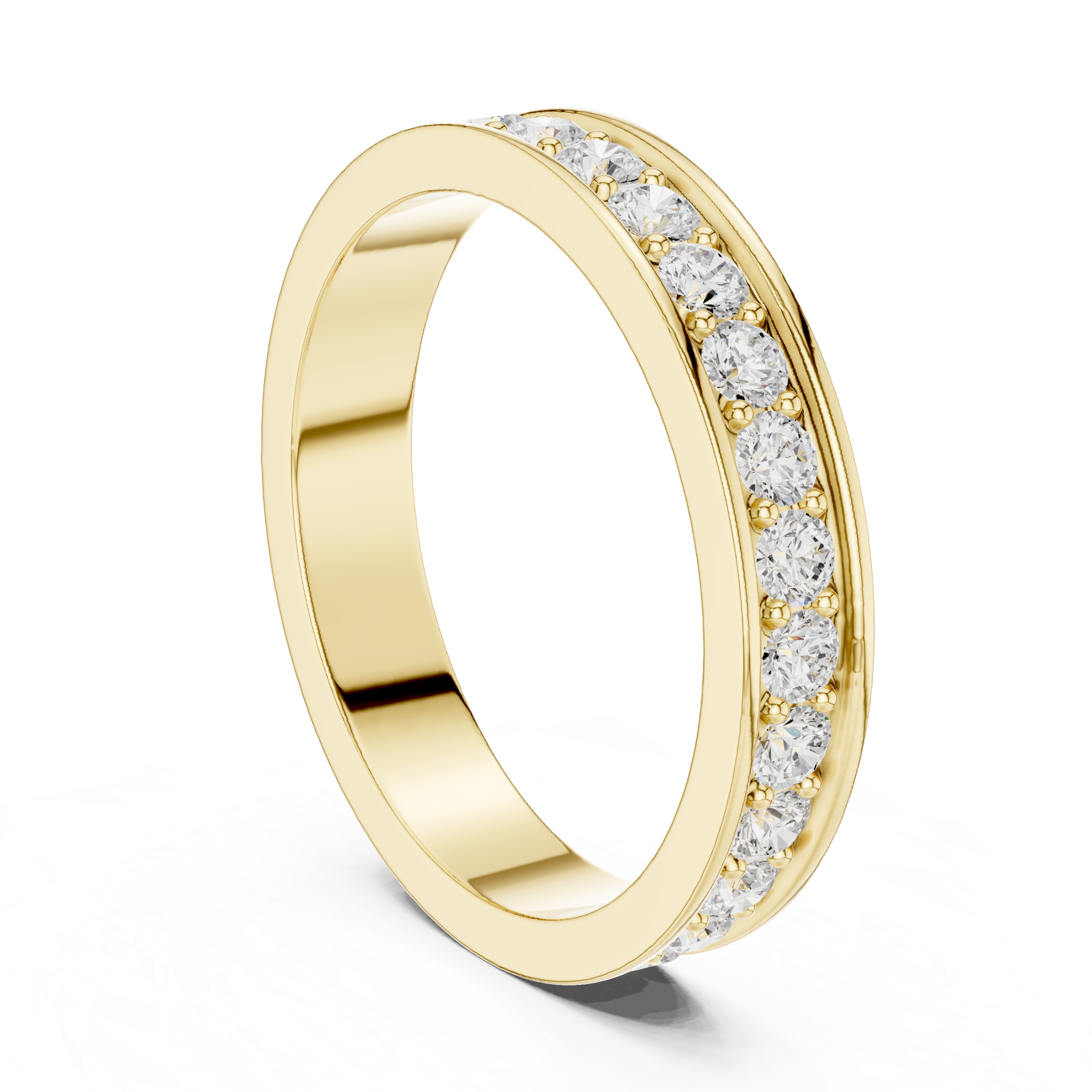 Channel Set Diamond Eternity Wedding Band in Rose Gold