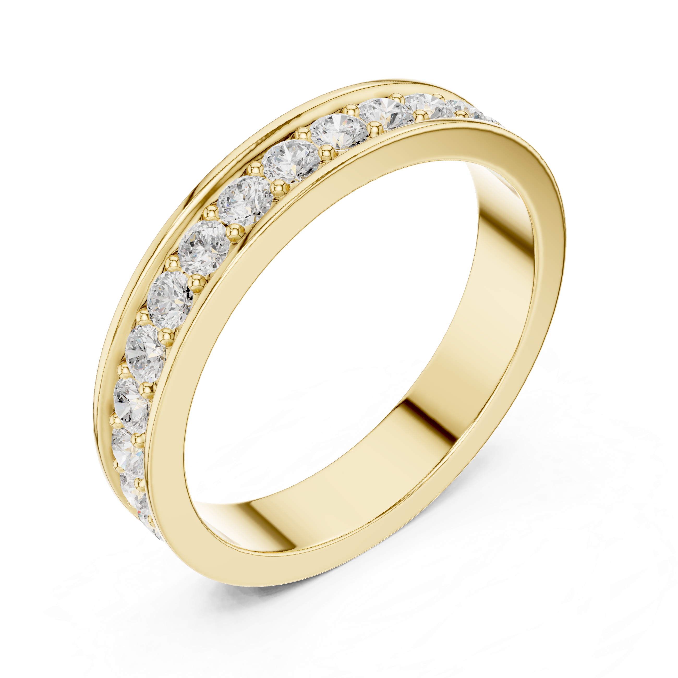 Channel Set Diamond Eternity Wedding Band in Rose Gold
