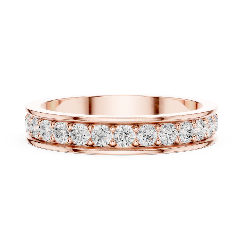 Channel Set Diamond Eternity Wedding Band in Rose Gold