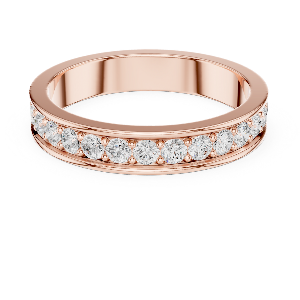 Channel Set Diamond Eternity Wedding Band in Rose Gold