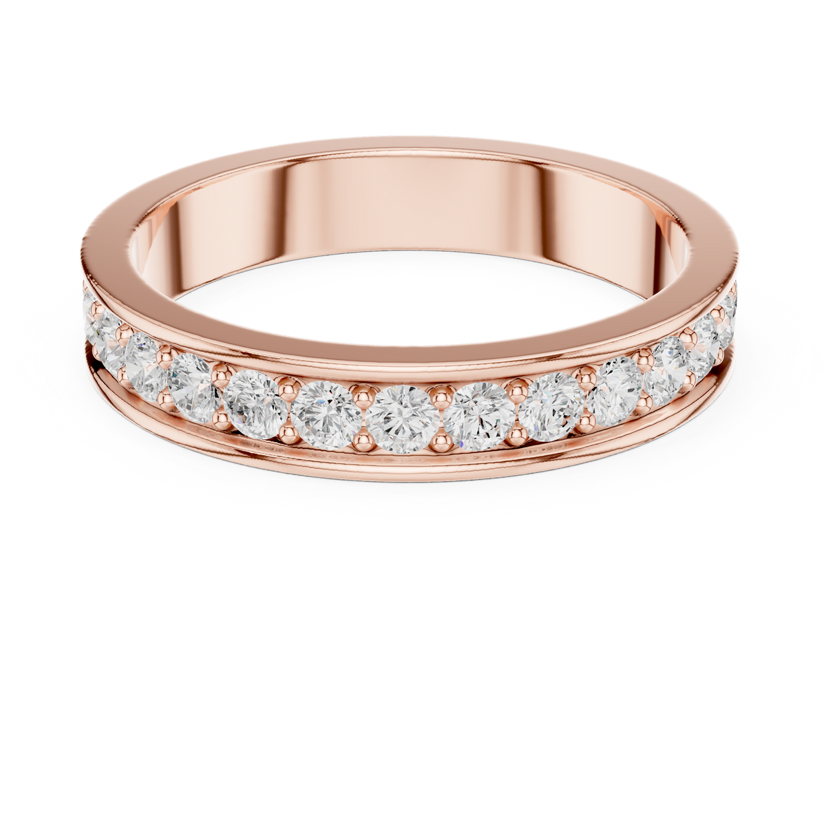 Channel Set Diamond Eternity Wedding Band – view 5 of 12, lab grown diamond band | Jewelix Atelier