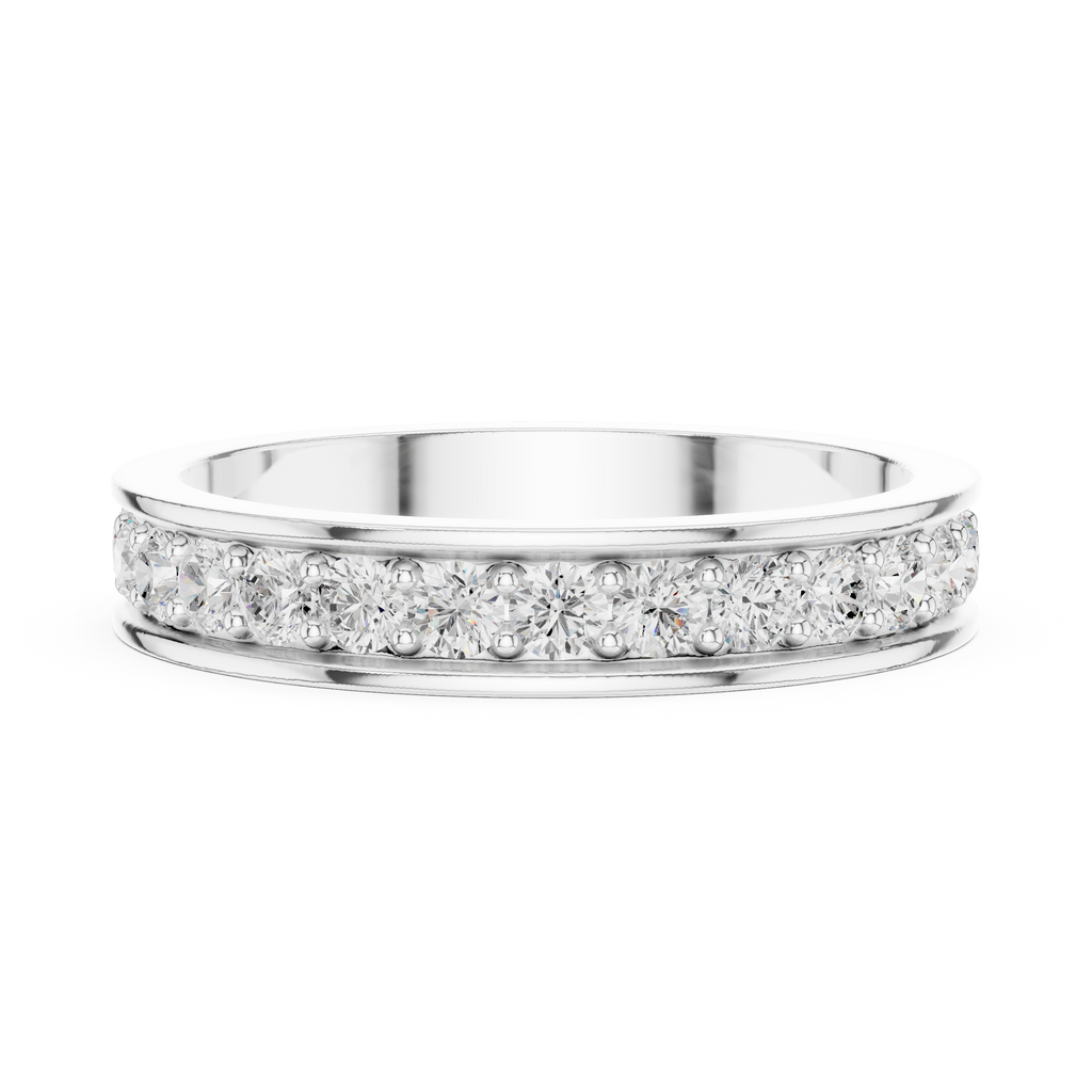 Channel Set Diamond Eternity Wedding Band in Rose Gold