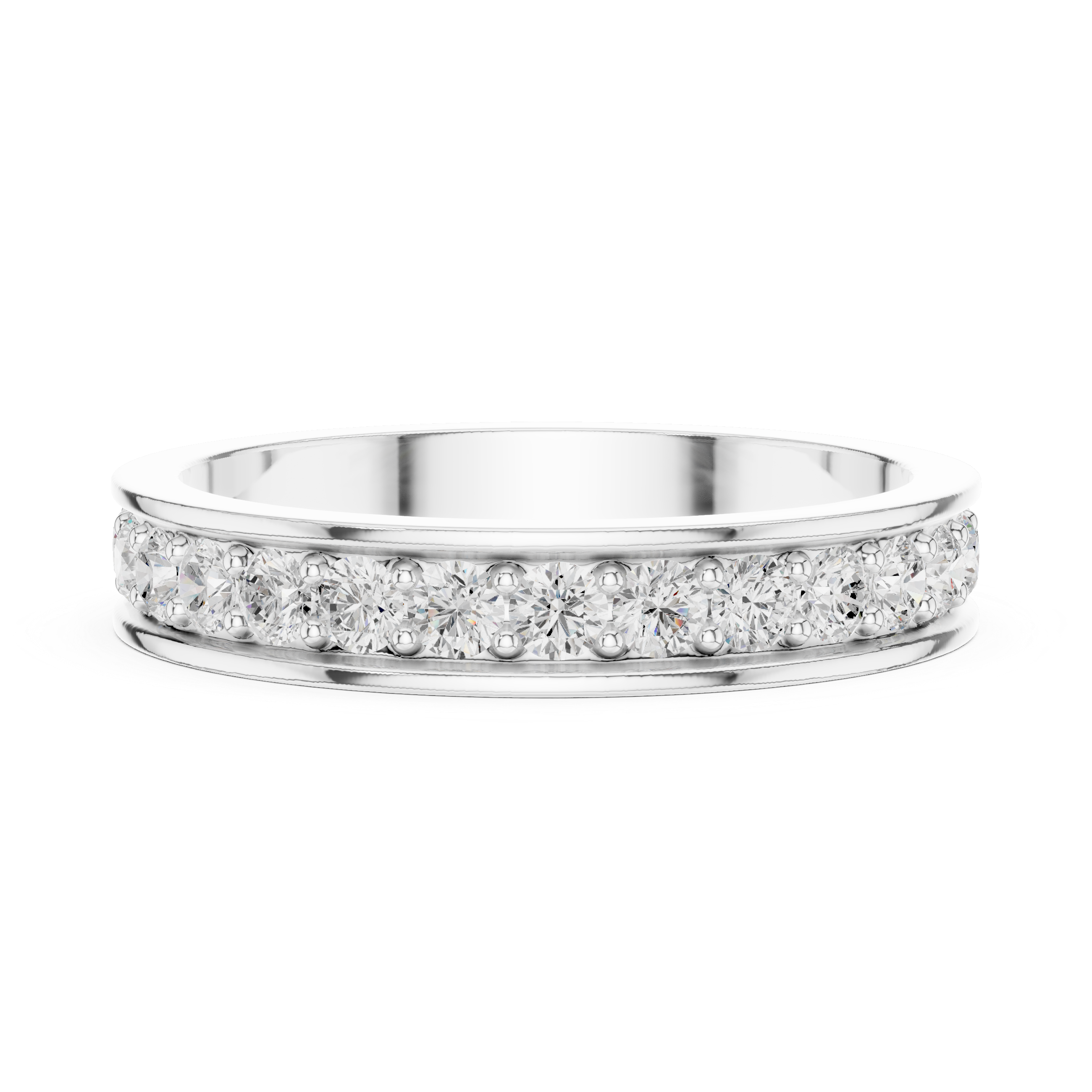 Channel Set Diamond Eternity Wedding Band in Rose Gold