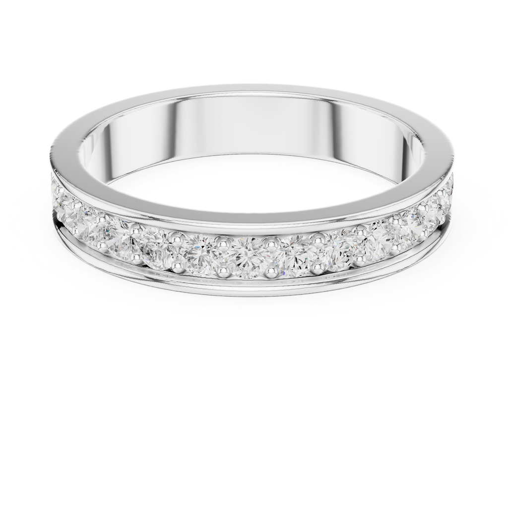 Channel Set Diamond Eternity Wedding Band in Rose Gold