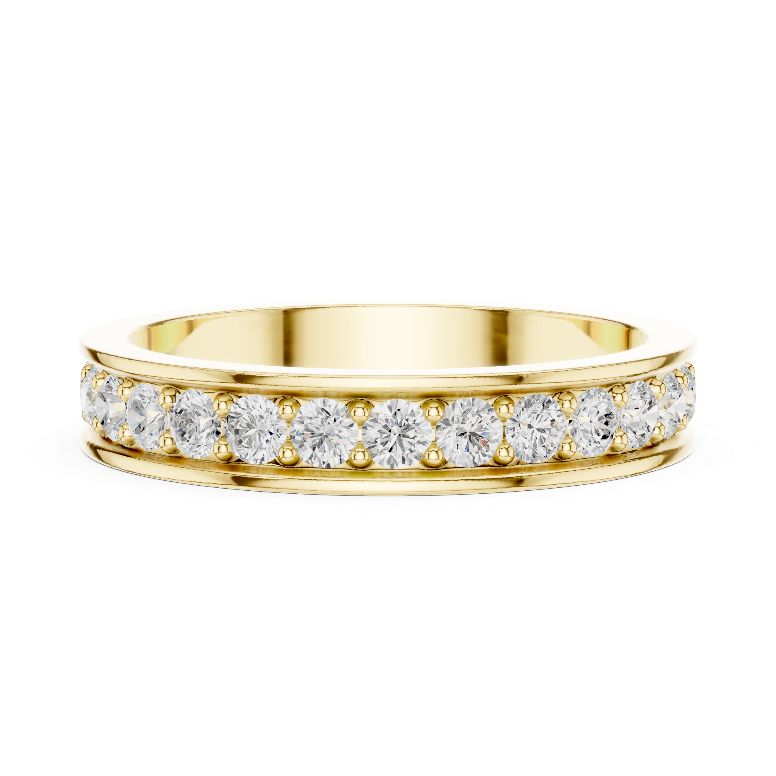 Channel Set Diamond Eternity Wedding Band in Rose Gold