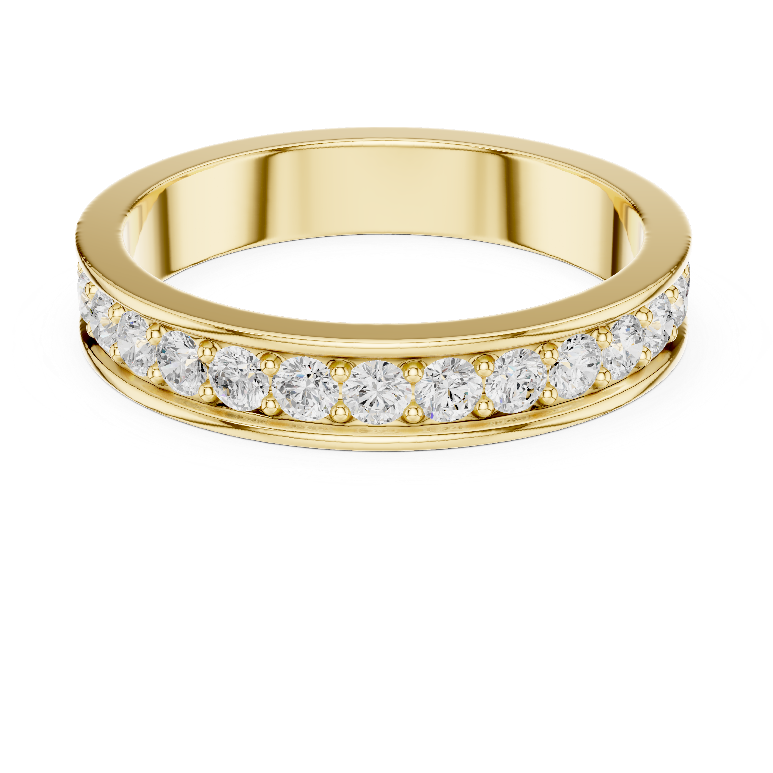 Channel Set Diamond Eternity Wedding Band in Rose Gold