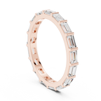 Baguette Cut Diamond Eternity Band Ring in Rose Gold