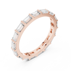 Baguette Cut Diamond Eternity Band Ring in Rose Gold