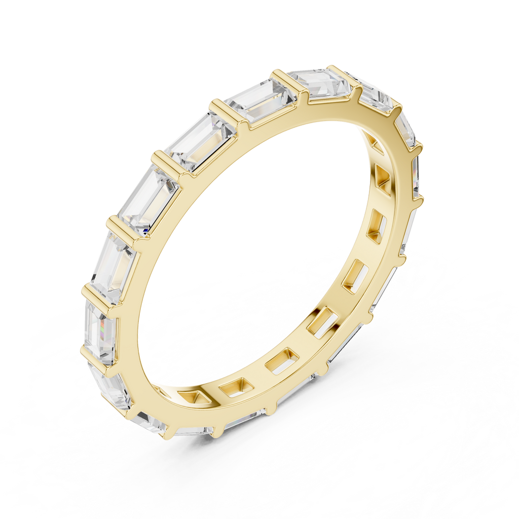 Baguette Cut Diamond Eternity Band Ring in Rose Gold