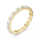 Baguette Cut Diamond Eternity Band Ring in Rose Gold