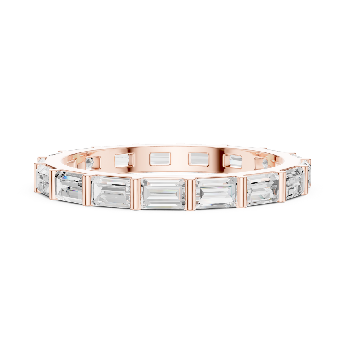 Baguette Cut Diamond Eternity Band Ring – view 5 of 12, lab grown diamond band | Jewelix Atelier