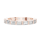 Baguette Cut Diamond Eternity Band Ring in Rose Gold