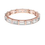 Baguette Cut Diamond Eternity Band Ring in Rose Gold