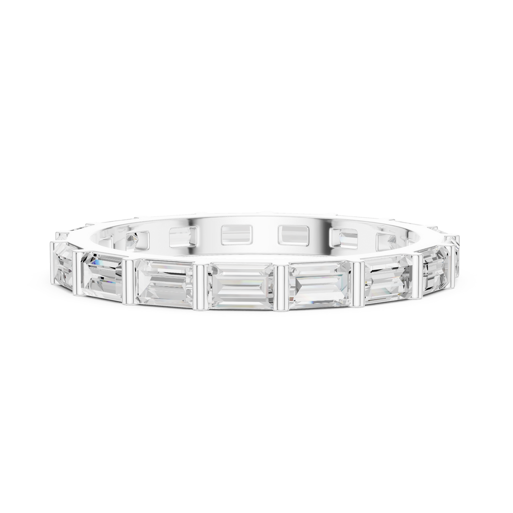 Baguette Cut Diamond Eternity Band Ring in Rose Gold