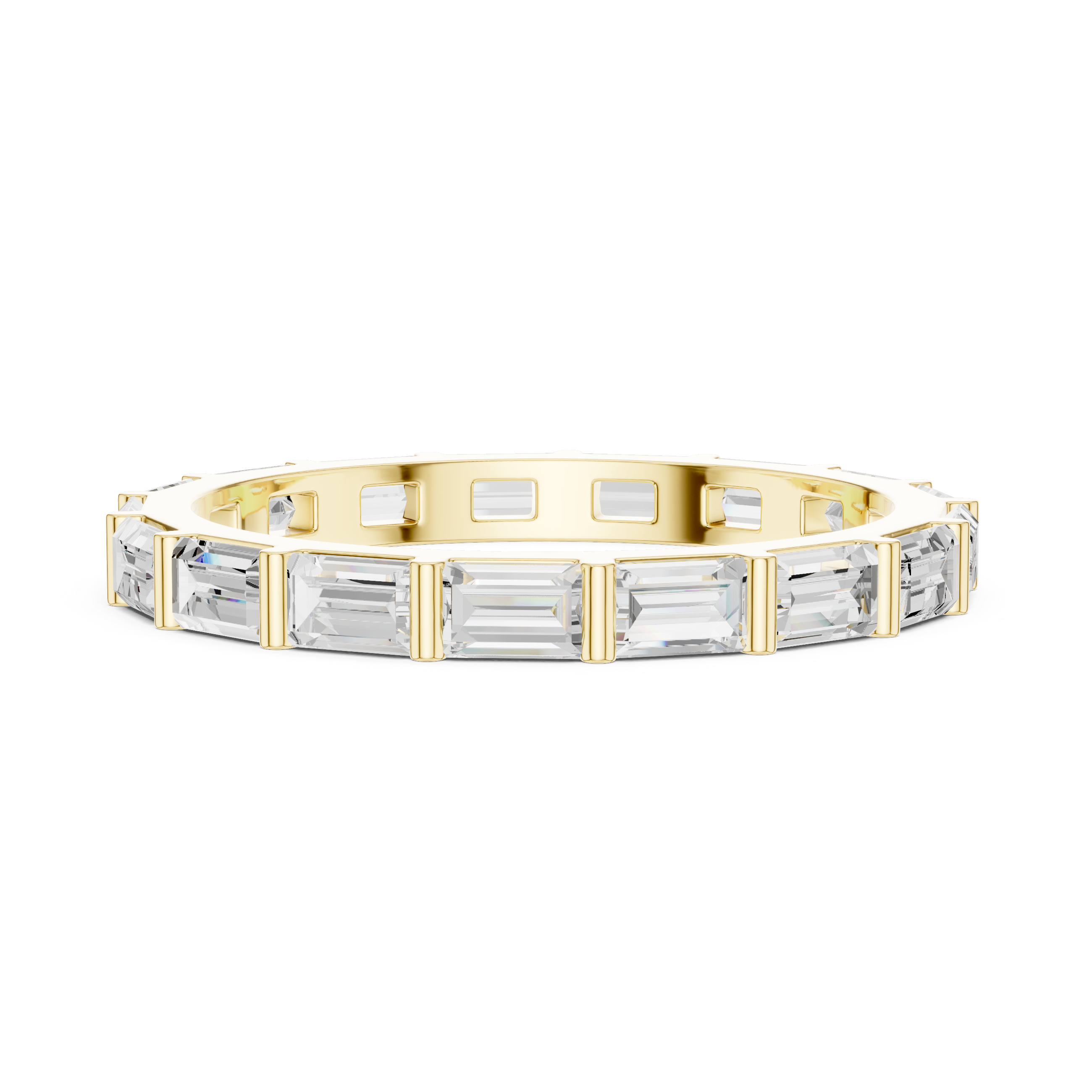 Baguette Cut Diamond Eternity Band Ring in Rose Gold