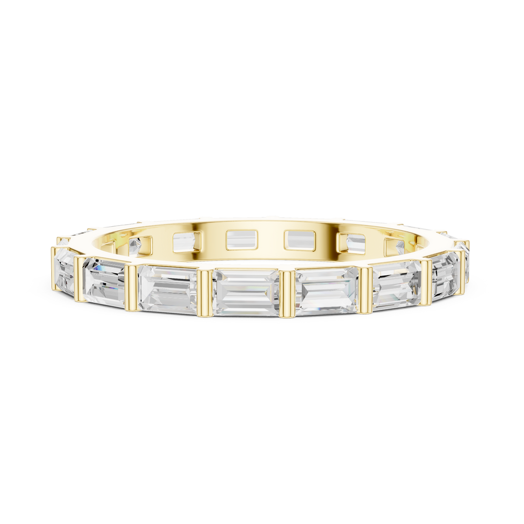 Baguette Cut Diamond Eternity Band Ring in Rose Gold
