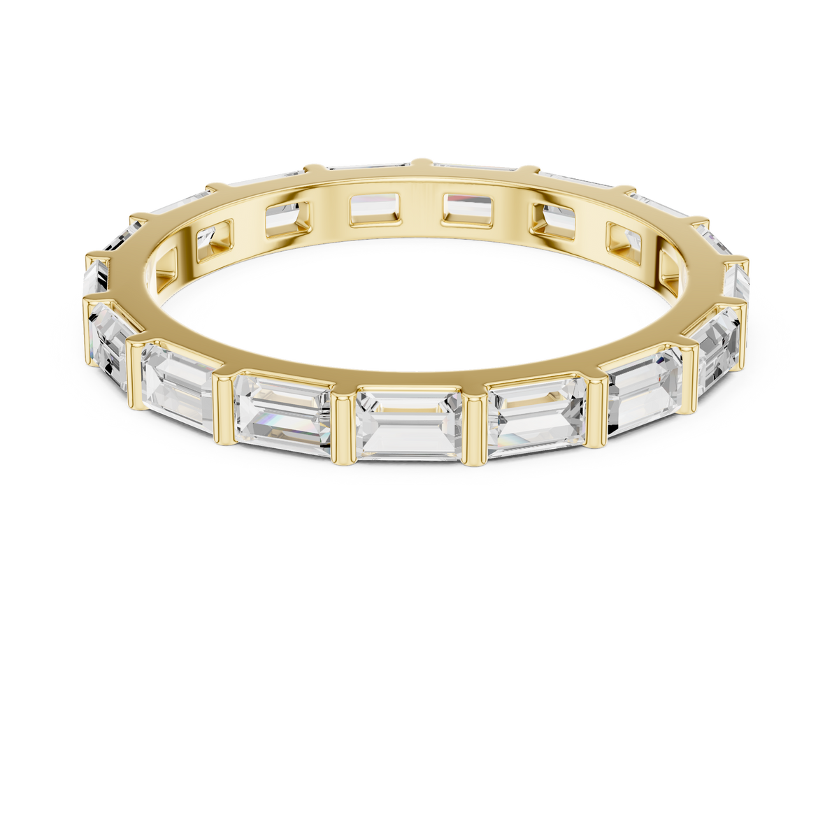 Baguette Cut Diamond Eternity Band Ring – view 9 of 12, lab grown diamond band | Jewelix Atelier