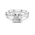 Asscher Cut Twisted Solitaire Diamond Engagement Ring
