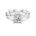 Cushion Cut Twisted Solitaire Diamond Engagement Ring