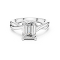 Emerald Cut Twisted Solitaire Diamond Engagement Ring