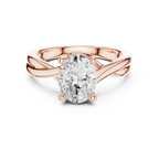 Oval Cut Twisted Solitaire Diamond Engagement Ring