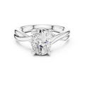 Oval Cut Twisted Solitaire Diamond Engagement Ring