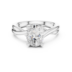 Oval Cut Twisted Solitaire Diamond Engagement Ring