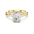 Oval Cut Twisted Solitaire Diamond Engagement Ring