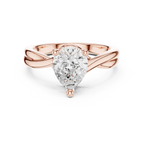 Pear Cut Twisted Solitaire Diamond Engagement Ring