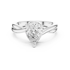 Pear Cut Twisted Solitaire Diamond Engagement Ring